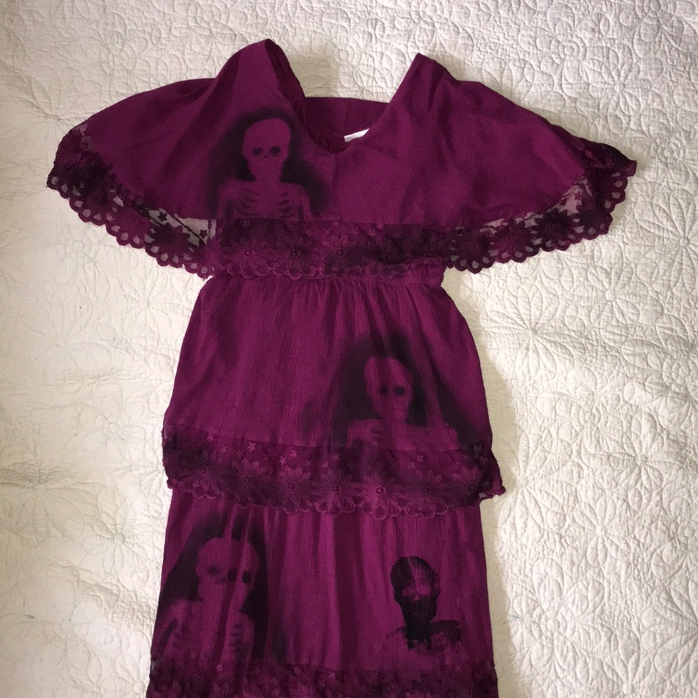 Day of the dead costume dress size 12 magenta
